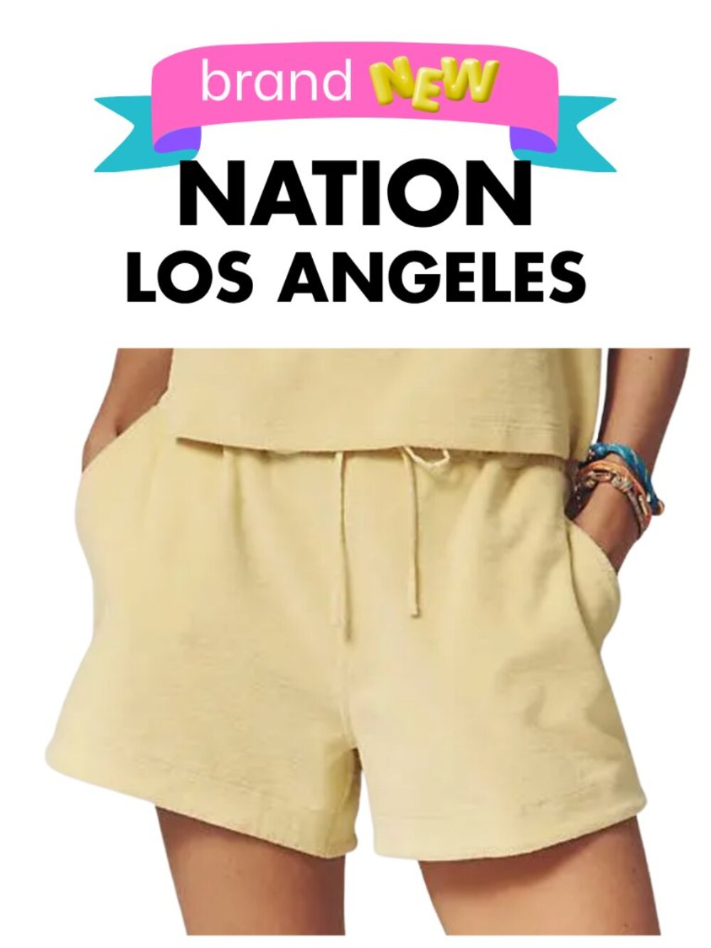 NATION LOS ANGELES Terry Shorts Citrus Size S New w/Tags